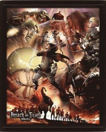 Attack On Titan: Season   Wall Art 3d Framed 26x20cm