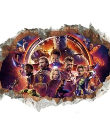 Avengers Endgame Wallsticker  Hul   Væggen  70x50cm