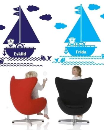 Båd Med Eget Navn Wallsticker