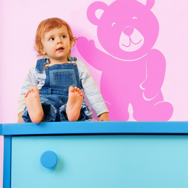Bamse Vinker Wallsticker Af Anline Ruby  36x48 Cm