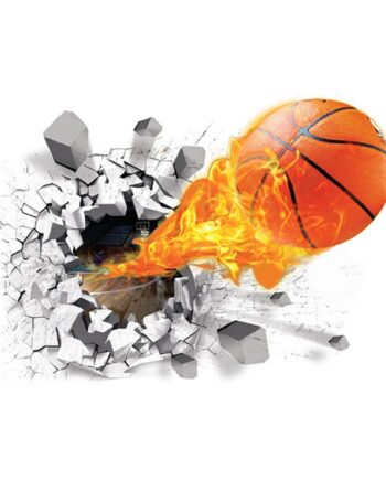 Basketball Wallsticker  Hul   Væggen  70x50cm
