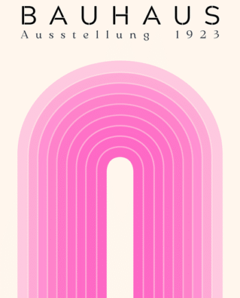 Bauhaus Plakat   Bløde Buer   Rosa