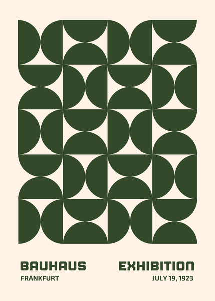 Bauhaus Plakat 13 Modulære Former   Grøn