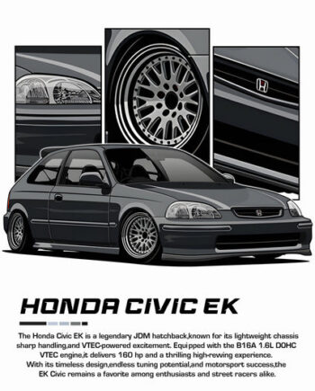 Bil Plakat 97 Honda Civic Ek