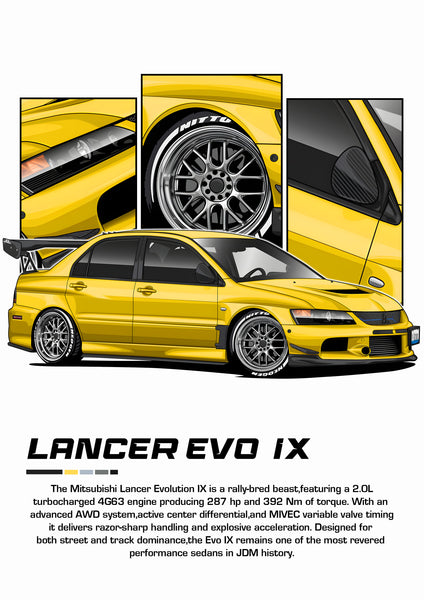 Bil Plakat 100 Mitsubishi Lancer Evo Ix