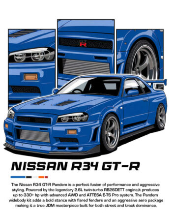 Bil Plakat 112 Nissan R34 Gt-