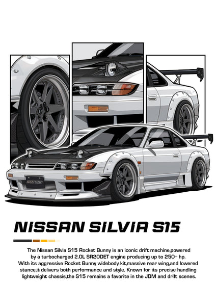 Bil Plakat 113 Nissan Silvia S15