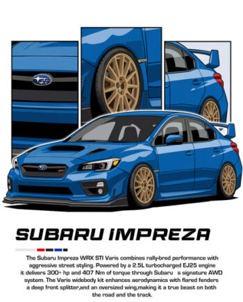 Bil Plakat 115 Subaru Impreza Wrx Sti