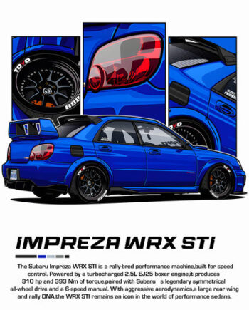 Bil Plakat 116 Subaru Impreza Wrx Sti