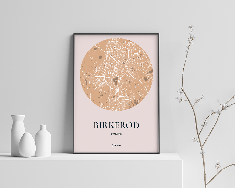 Birkerød Plakaten Rundt Kort Guld 21 30 Cm  A4