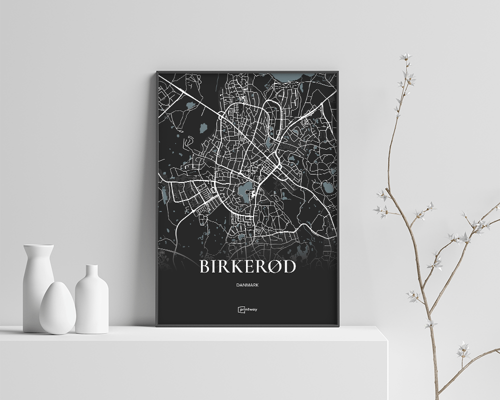 Birkerød Plakaten Fuldt Kort Sort 21 30 Cm  A4