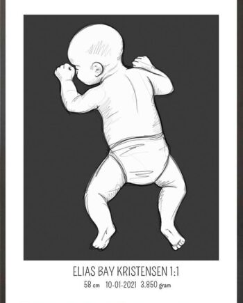 Birth Poster   Fødselsplakat  :  På Maven Blå