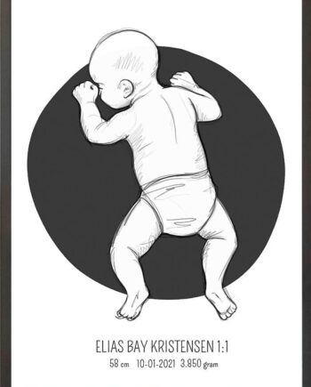 Birth Poster   Fødselsplakat  :  På Maven Blå