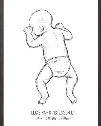 Birth Poster   Fødselsplakat  :  På Maven Lyserød