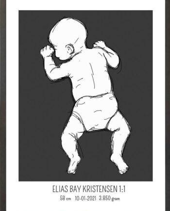 Birth Poster   Fødselsplakat  :  På Maven Lyserød