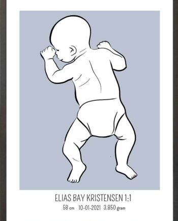 Birth Poster   Fødselsplakat  :  På Maven Lyserød