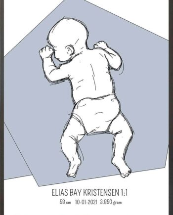 Birth Poster   Fødselsplakat  :  På Maven Lyserød