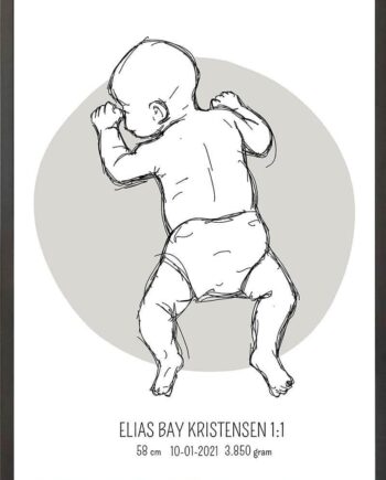 Birth Poster   Fødselsplakat  :  På Maven Lyserød