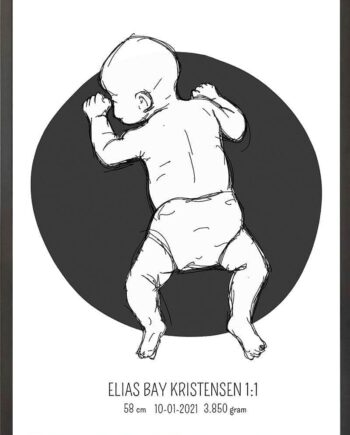 Birth Poster   Fødselsplakat  :  På Maven Lyserød