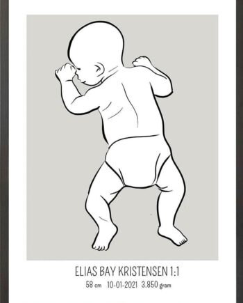 Birth Poster   Fødselsplakat  :  På Maven Lyserød