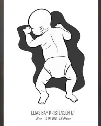 Birth Poster   Fødselsplakat  :  På Maven Lyserød