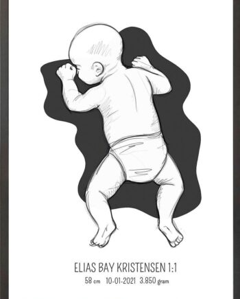 Birth Poster   Fødselsplakat  :  På Maven Lyserød