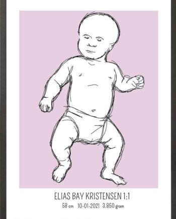 Birth Poster   Fødselsplakat  :  Tumling Blå