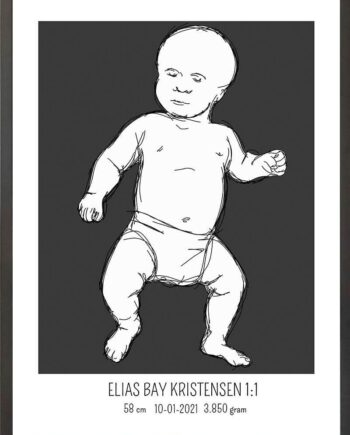 Birth Poster   Fødselsplakat  :  Tumling Blå