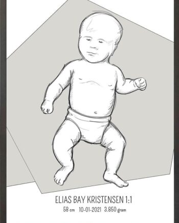 Birth Poster   Fødselsplakat  :  Tumling Blå