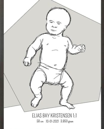Birth Poster   Fødselsplakat  :  Tumling Blå