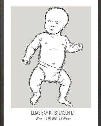 Birth Poster   Fødselsplakat  :  Tumling Blå