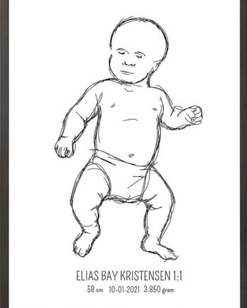Birth Poster   Fødselsplakat  :  Tumling Blå