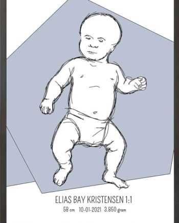 Birth Poster   Fødselsplakat  :  Tumling Lyserød