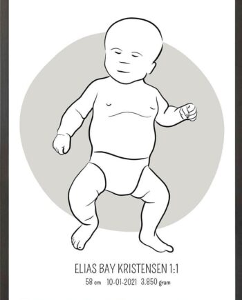 Birth Poster   Fødselsplakat  :  Tumling Lyserød