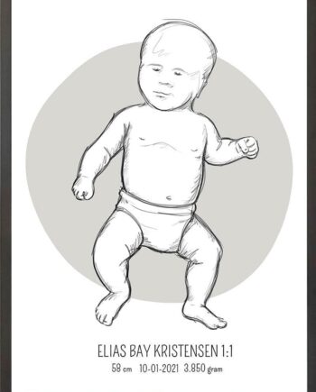 Birth Poster   Fødselsplakat  :  Tumling Lyserød