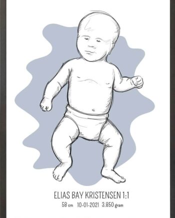 Birth Poster   Fødselsplakat  :  Tumling Lyserød