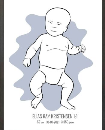 Birth Poster   Fødselsplakat  :  Tumling Lyserød