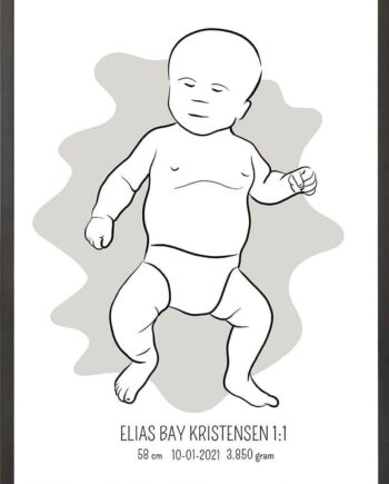 Birth Poster   Fødselsplakat  :  Tumling Lyserød