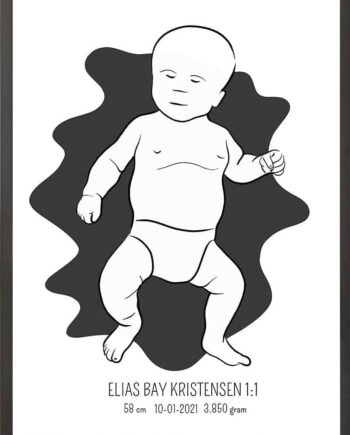 Birth Poster   Fødselsplakat  :  Tumling Lyserød