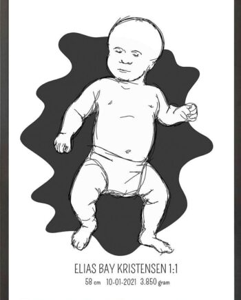 Birth Poster   Fødselsplakat  :  Tumling Lyserød