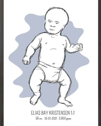 Birth Poster   Fødselsplakat  :  Tumling Lyserød