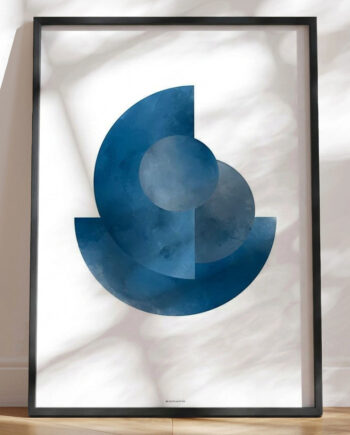Blue Hemispheres Grafisk Plakat