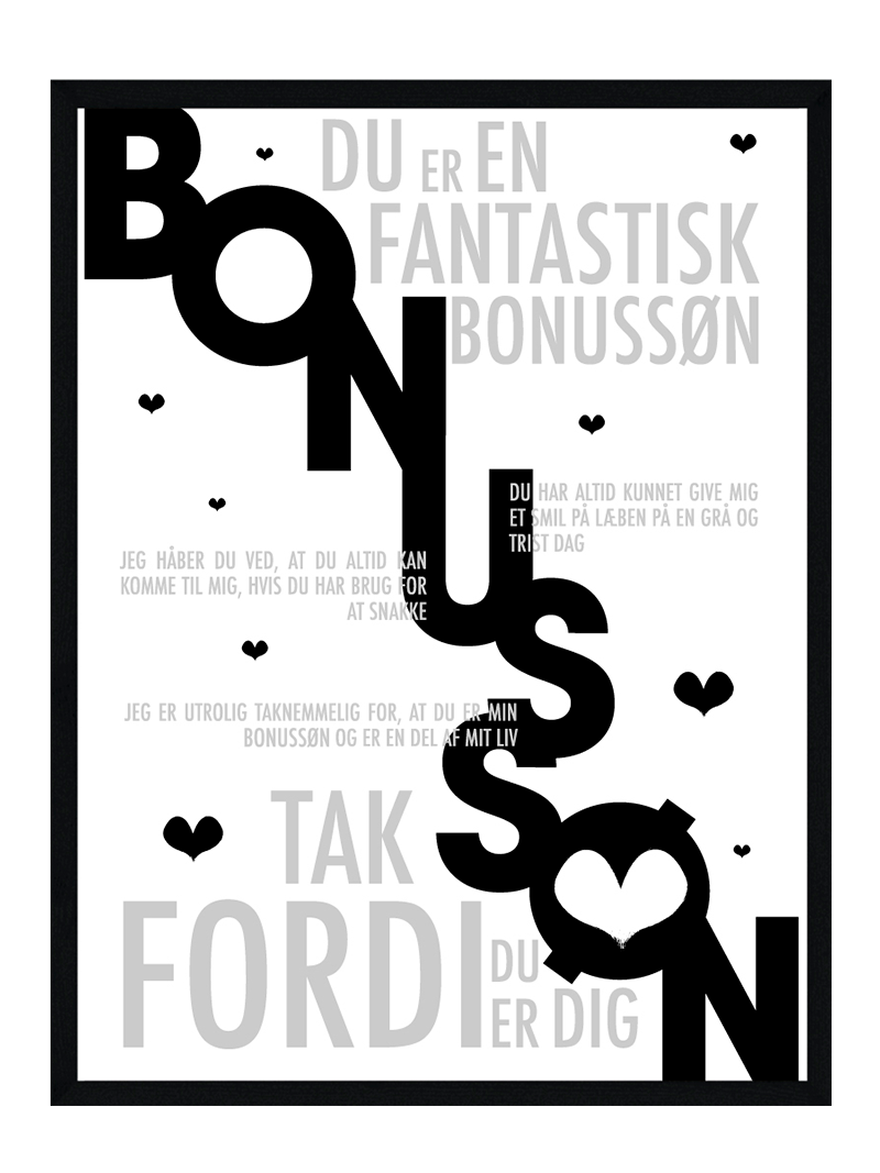 Bonussøn Plakat Personlig Plakat