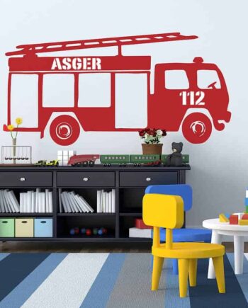 Brandbil Wallsticker