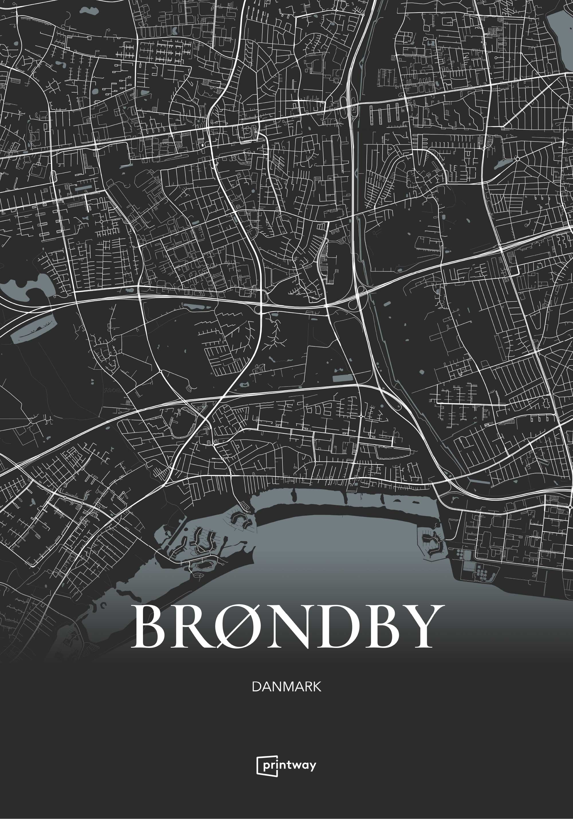 Brøndby Plakaten Fuldt Kort Sort 70 100 Cm  B1