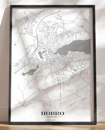 Byplakat Hobro Bykort Med Hvid Baggrund