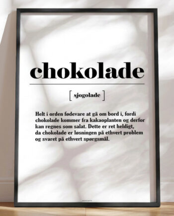 Chokolade Definitionsplakat