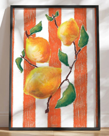 Citroner Tegning Med Oliepasteller