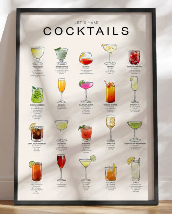 Cocktails Med Opskrifter Plakaten Med Drinks Til Din Næste Fest