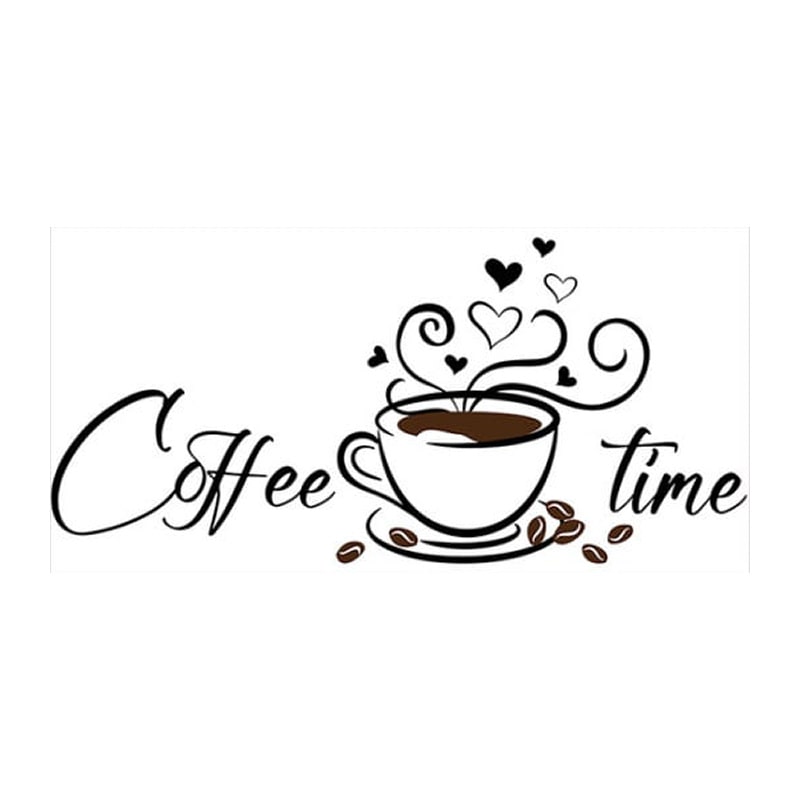 Coffee Time Wallsticker Flot Kaffe Wallsticker  30x60cm